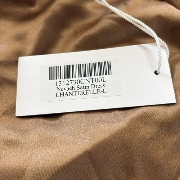Reformation Nevaeh Satin Dress in Gold/Taupe Large NEW $298 - Picture 5 of 5